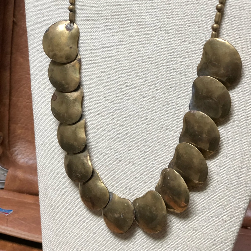 Vintage Rustic gold plated necklace
